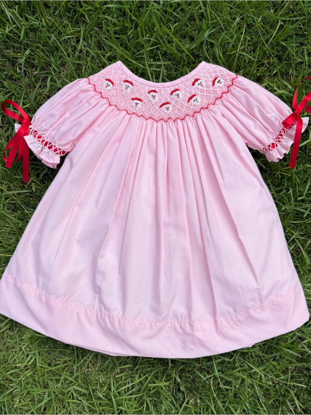Santa Hand Smocked Dress